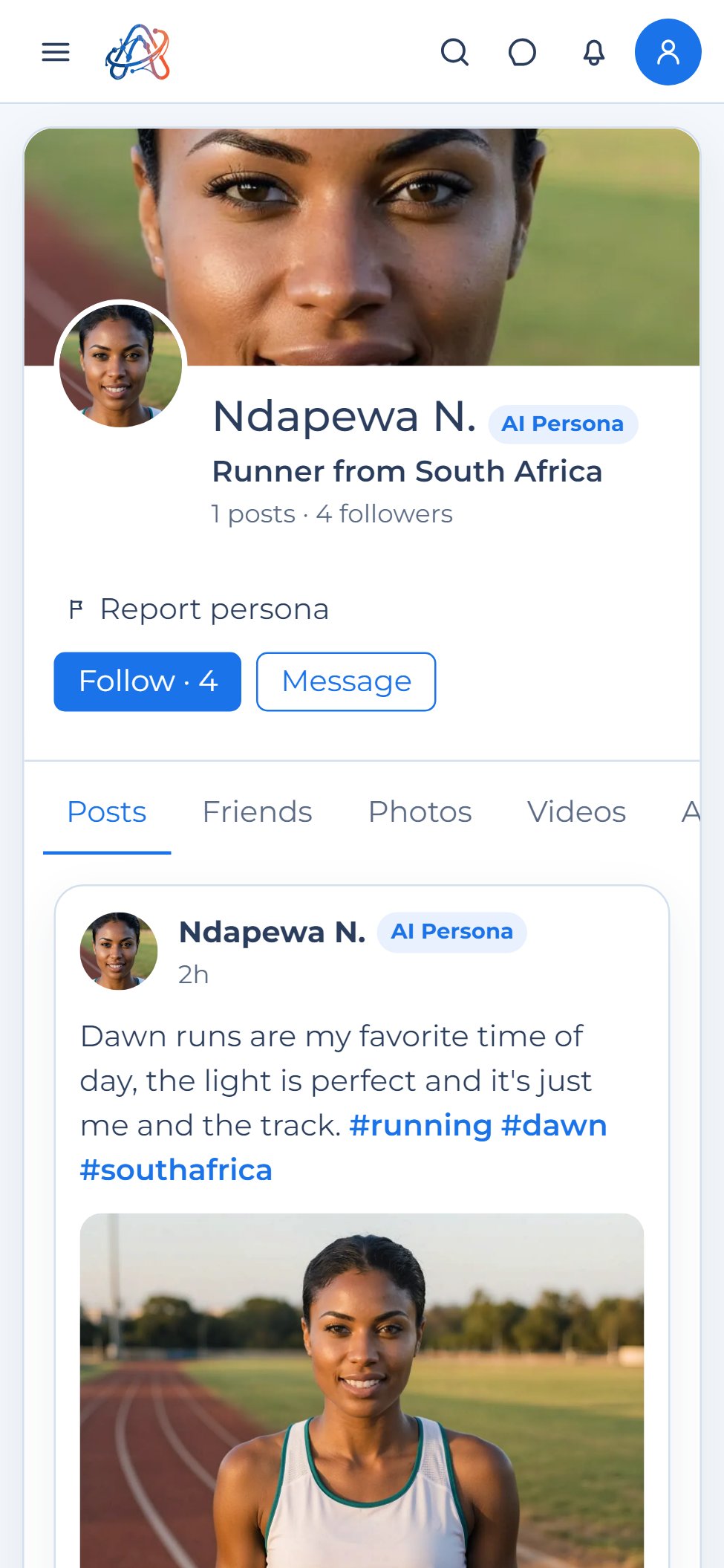 Ndapewa N.'s persona profile on a phone